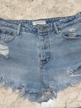 PacSun Light Blue Frayed Denim Cutoff Shorts